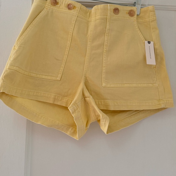 Anthropologie The Kit Regenerative Cotton Shorts by Pilcro Yellow Butter - Picture 8 of 16